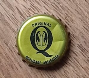 Embalagem tampinha cerveja Original Q Antarctica.