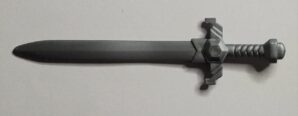 Espada Cinza para Boneco de Ação – Estilo Medieval/Fantasia – Peça de Reposição Vintage