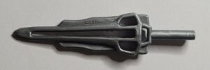 Espada Prateada Futurista para Boneco de Ação – Peça de Reposição Vintage “Made in China”