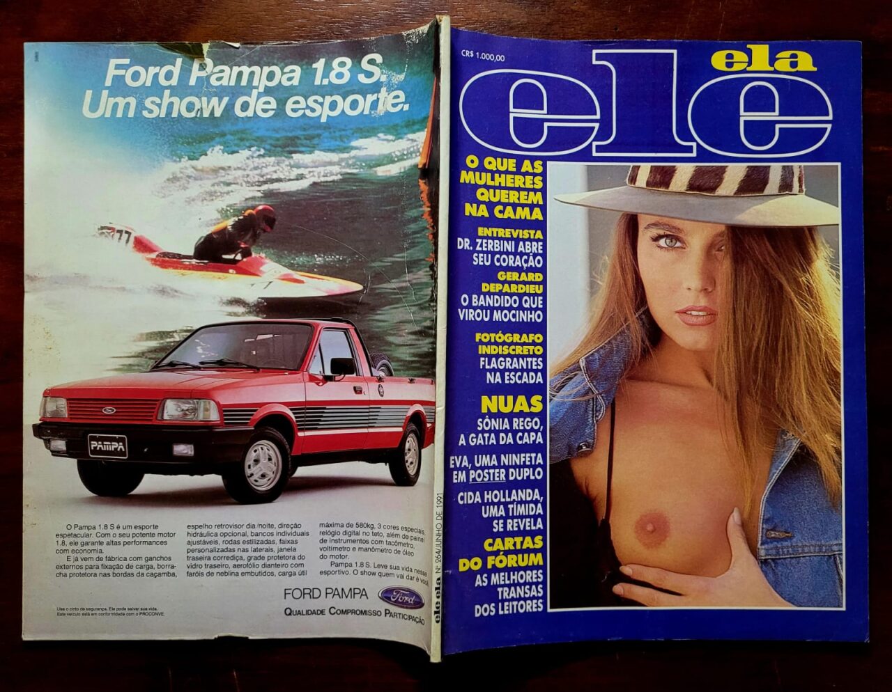 | Casa do Colecionador Revista Ele Ela Nº 264 (Junho/1991) Capa Sônia Rego | Edição Desejada e Completa