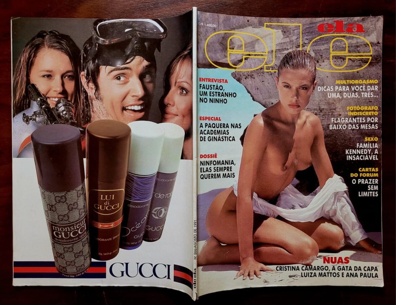 | Casa do Colecionador Revista Ele Ela Nº 266 (Agosto/1991) Capa Cristina Camargo | Edição Completa