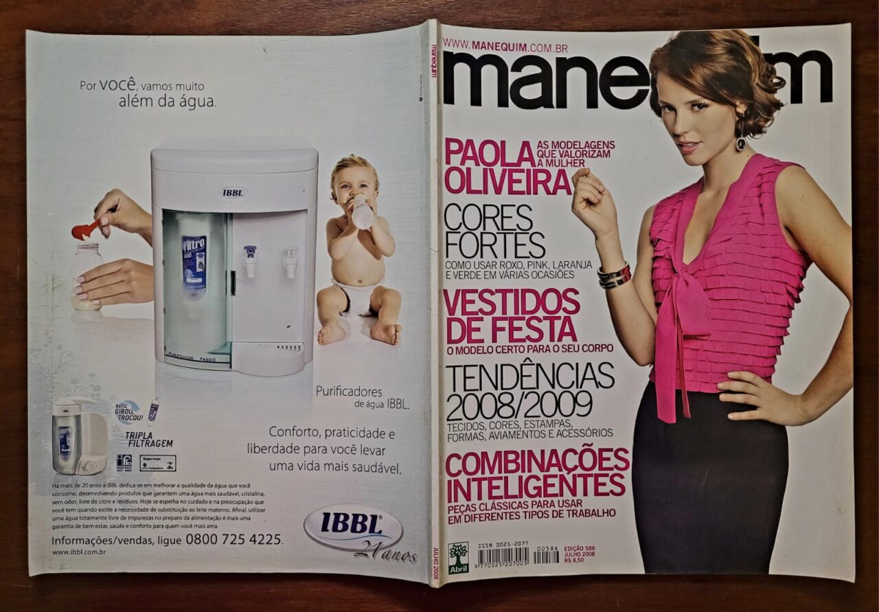 | Casa do Colecionador Revista Manequim Nº 586 (Julho/2008) Edição Completa com Caderno e Moldes