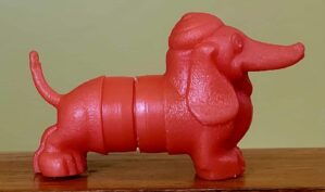 Tampa de Escova de Dentes Vintage Oral-B 1957 - Cachorro Salsicha Dachshund Vermelho