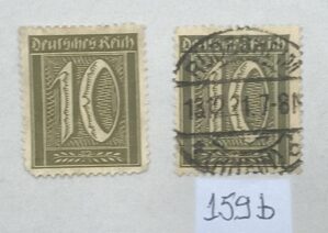 ALEMANHA MI 159b CERTIFICADO - DEUTSCHES REICH 10Pf usado 1921 #color para MI 159a