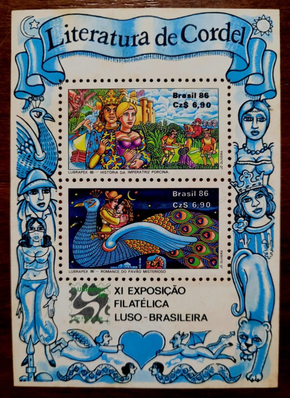 | Casa do Colecionador Bloco Comemorativo Rhm B073 Novo Lubrapex 86 Xi Exposicao Filatelica Luso Brasileira Literatura De Cordel 21 11 1986