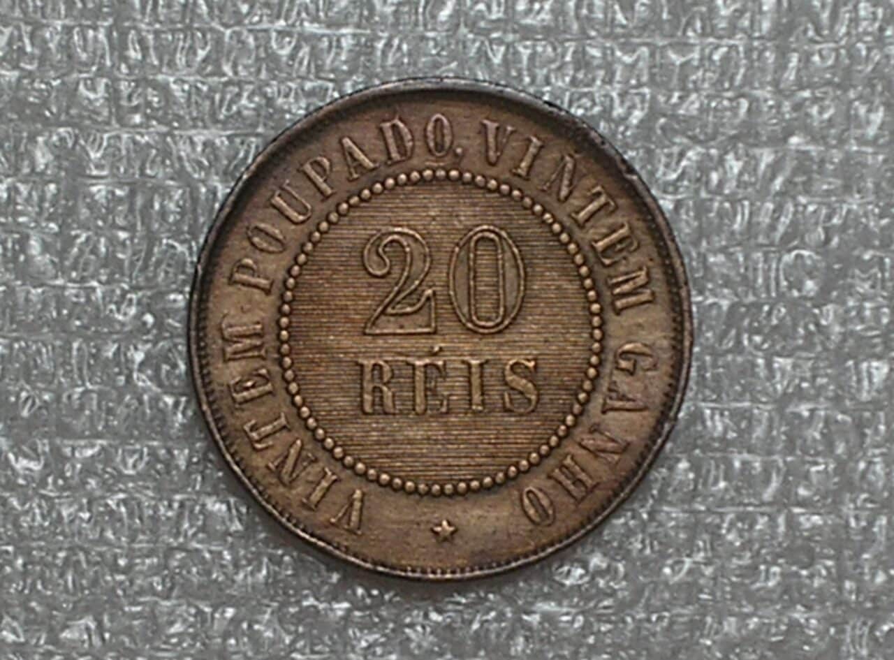 | Casa do Colecionador Brasil 20 Réis - 1904 - Escassa / Bronze / Mbc