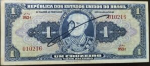 C009 - 1 Cruzeiro 1944 Autografado - 1ª Estampa MBC+ | Série 983 010216