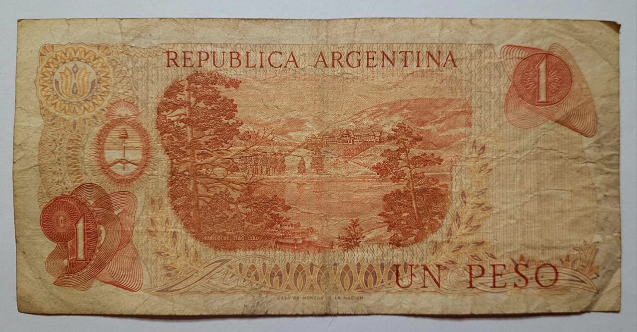 | Casa do Colecionador Cedula 1 Peso Argentino Argentina Carlos Pellegrini Ley 18188 1970 73 Colecionavel Numismatico 2