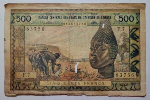 Cedula 500 Francos Cfa Africa Ocidental Bceao Arte Ibo 1959 64 Antiga Colecionavel 2