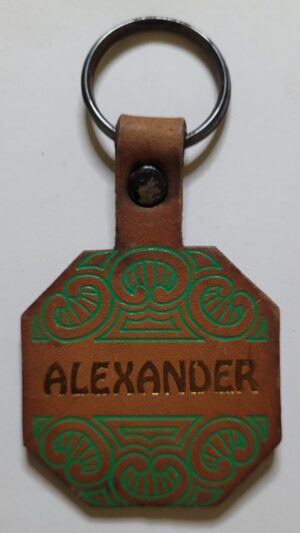 Chaveiro Antigo Em Couro Alexander Personalizado Anos 70 80 Design Artesanal