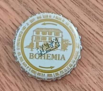 | Casa do Colecionador Embalagem tampinha cerveja Bohemia dourada.