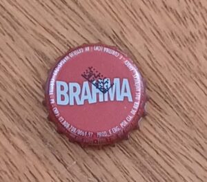 Embalagem tampinha cerveja Brahma.