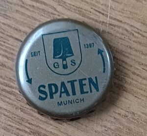 Embalagem tampinha cerveja Spaten munich.