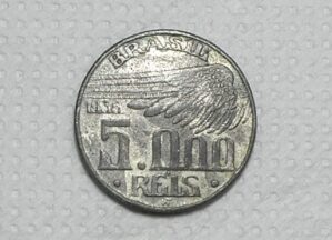 Falsa Clássica da época) 5.000 Réis - 1936 / Raro aparecer / Santos Dumont / Cod. 970.3