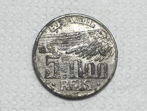 Falsa Clássica da época) 5.000 Réis - 1936 / Raro aparecer / Santos Dumont / Cod. 970.6