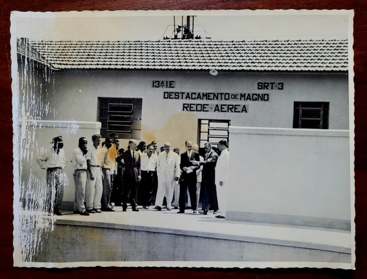 | Casa do Colecionador Fotografia Oficial Decada 1950 60 Estrada De Ferro Central Do Brasil Destacamento De Magno Srt 3 Rede Aerea Rffsa