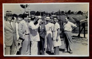 Fotografia Original 1950 Companhia Brasileira De Sinalizacao Sa Pavuna Rj Tecnicos E Engenheiros Ferroviarios