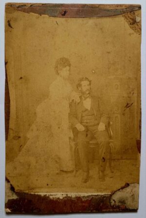 Fotografia Original De Epoca Casal Em Estudio Estilo Vitoriano Fim Do Seculo Xix