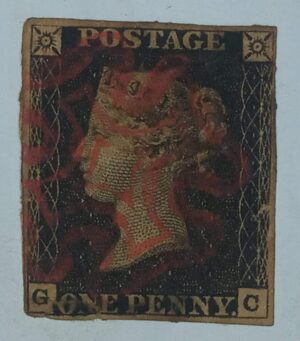 GRÃ BRETANHA - selo stamp Scott #1 1p QUEEN VICTORIA , 1840