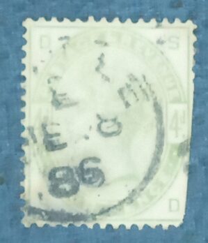 GRÃ BRETANHA - selo stamp Scott #103 4p QUEEN VICTORIA , Wmk 30, 1883-1884