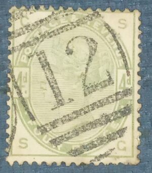 GRÃ BRETANHA - selo stamp Scott #103 4p QUEEN VICTORIA , Wmk 30, 1883-1884