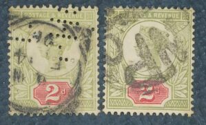 GRÃ BRETANHA - selo stamp Scott #113a 2p QUEEN VICTORIA , Wmk 30, 1887-1892, 14