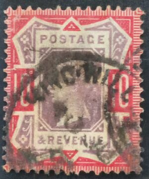 GRÃ BRETANHA - selo stamp Scott #121 10p QUEEN VICTORIA , Wmk 30, 1887-1900, 14