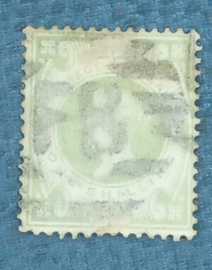 GRÃ BRETANHA - selo stamp Scott #122 1sh QUEEN VICTORIA , Wmk 30, 1887-1900, 14