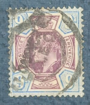 GRÃ BRETANHA - selo stamp Scott #136 9p EDWARD VII , Wmk 30, 1902-10 , 14