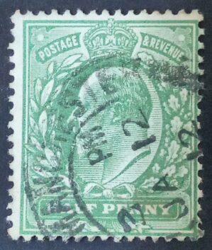 GRÃ BRETANHA - selo stamp Scott #146 1/2p EDWARD VII , Wmk 30, 1911 , 15X14