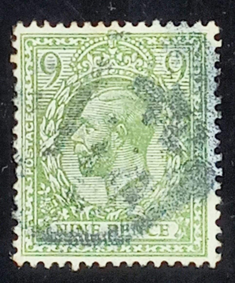 | Casa do Colecionador GRÃ BRETANHA - selo stamp Scott #183 9p King Eduard VII, Wmk 33, usado, 1922, 15x14