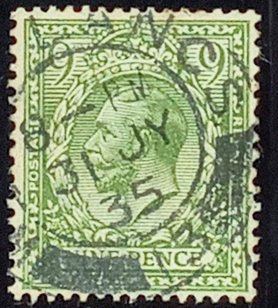 | Casa do Colecionador GRÃ BRETANHA - selo stamp Scott #198 9p King Eduard VII, Wmk 35, usado, 1924, 15x14