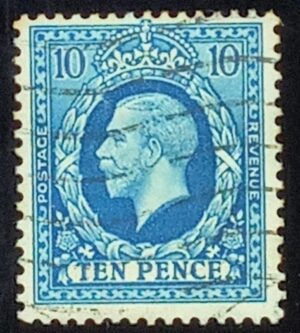 GRÃ BRETANHA - selo stamp Scott #219 10p King George V, 1934-36, Wmk 36