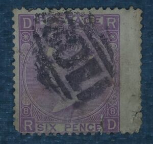 GRÃ BRETANHA - selo stamp Scott #51 6p QUEEN VICTORIA , Wmk 25 1867-80