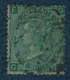 GRÃ BRETANHA - selo stamp Scott #54 1sh QUEEN VICTORIA , Wmk 25 1867-80