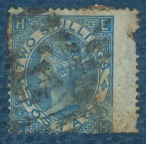 GRÃ BRETANHA - selo stamp Scott #55a 2sh QUEEN VICTORIA , Wmk 25 1867-80