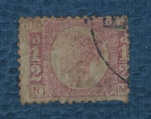 GRÃ BRETANHA - selo stamp Scott #58 1/2P QUEEN VICTORIA , Wmk 27 1870, 14