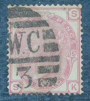 GRÃ BRETANHA - selo stamp Scott #61 3P QUEEN VICTORIA , Wmk 25, 1873-80