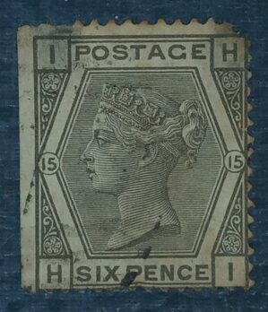 GRÃ BRETANHA - selo stamp Scott #62 6P QUEEN VICTORIA , Wmk 25, 1873-80