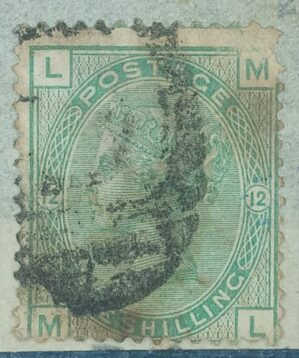 GRÃ BRETANHA - selo stamp Scott #64 1sh QUEEN VICTORIA , Wmk 25, 1873-80