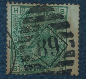 GRÃ BRETANHA - selo stamp Scott #64a 1sh QUEEN VICTORIA , Wmk 25, 1873-80