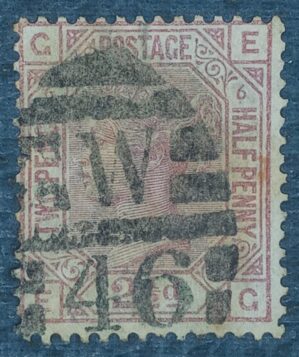 GRÃ BRETANHA - selo stamp Scott #67 2 1/2p QUEEN VICTORIA , Wmk 29, 1876-80