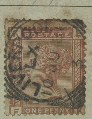 GRÃ BRETANHA - selo stamp Scott #79 1p QUEEN VICTORIA , Wmk 30, 1880-81, 14