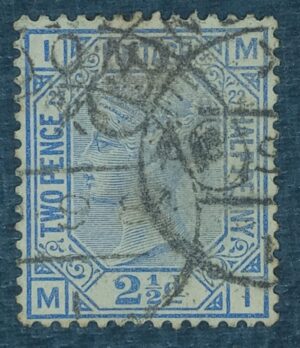 GRÃ BRETANHA - selo stamp Scott #82 2 1/2p QUEEN VICTORIA , Pl 22, Wmk 30, 1880-81, 14