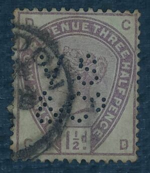 GRÃ BRETANHA - selo stamp Scott #99 1 1/2p QUEEN VICTORIA , Wmk 30, 1883-84