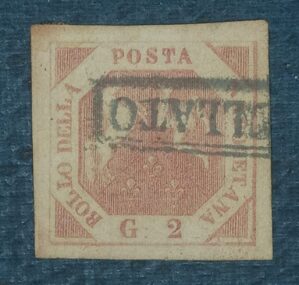 ITALIA - NÁPOLIS - selo stamp Scott #3 2g BRASÃO 1858