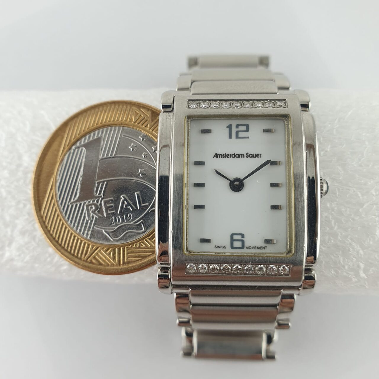 | Casa do Colecionador Relogio Amsterdam Sauer Swiss Com Diamantes De Grife Feminino Frete Gratis 9