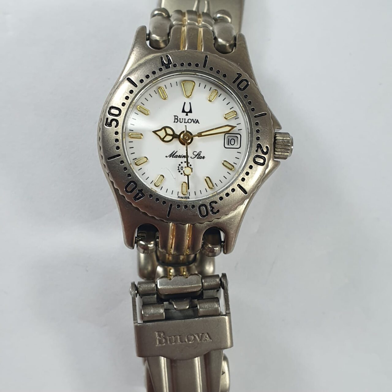 | Casa do Colecionador Relógio Bulova Marine Star Titanium Mod SE1131 Retrô Feminino (Frete Grátis)