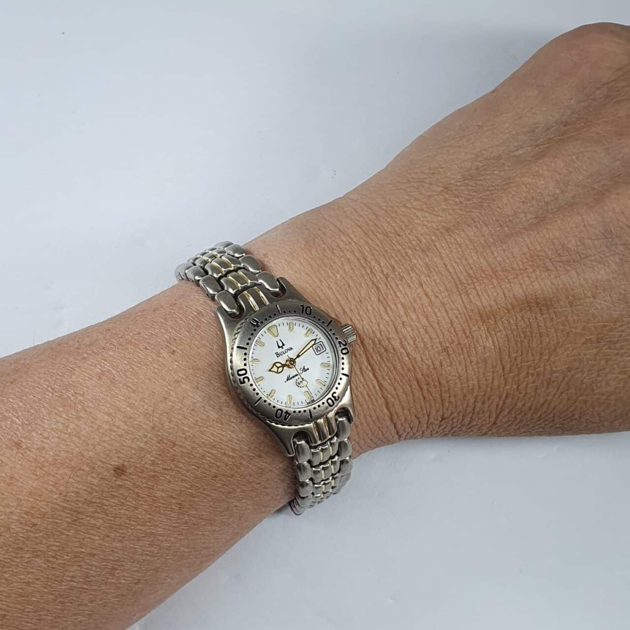 | Casa do Colecionador Relógio Bulova Marine Star Titanium Mod SE1131 Retrô Feminino (Frete Grátis)