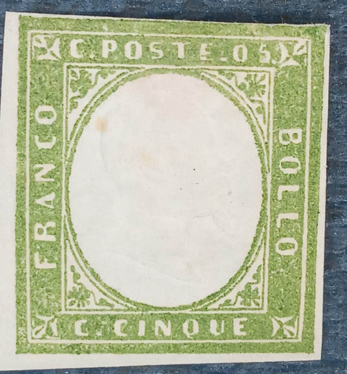 | Casa do Colecionador ITALIA SARDINIA - selo stamp Scott #11e 5c BRASÃO 1855-63